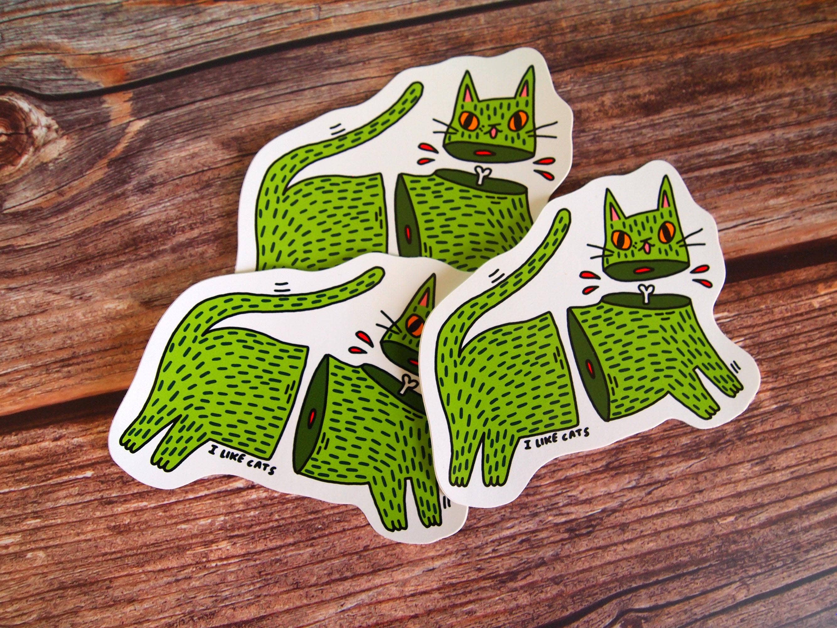 I LIKE CATS - Wholesale Sticker - Zombie Cat Spooky Vinyl Sticker, Cat Sticker, Cat Decal3