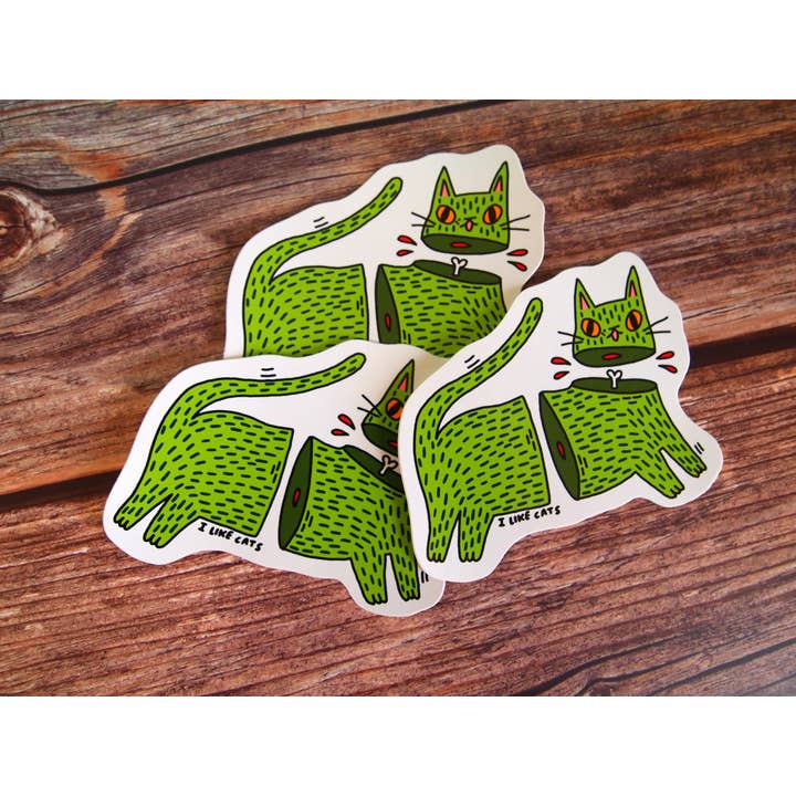 I LIKE CATS - Wholesale Sticker - Zombie Cat Spooky Vinyl Sticker, Cat Sticker, Cat Decal3