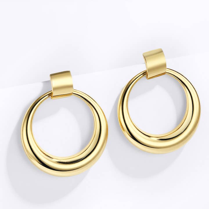 Gold Stainless steel earrings 124AQ360 for wholesale on Faire3