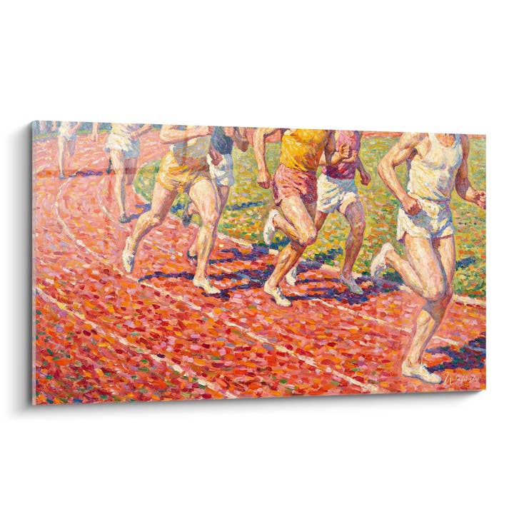 Pointillist Runners Painting - Athletic Dynamism - Athletics Edition for wholesale by Walensky
