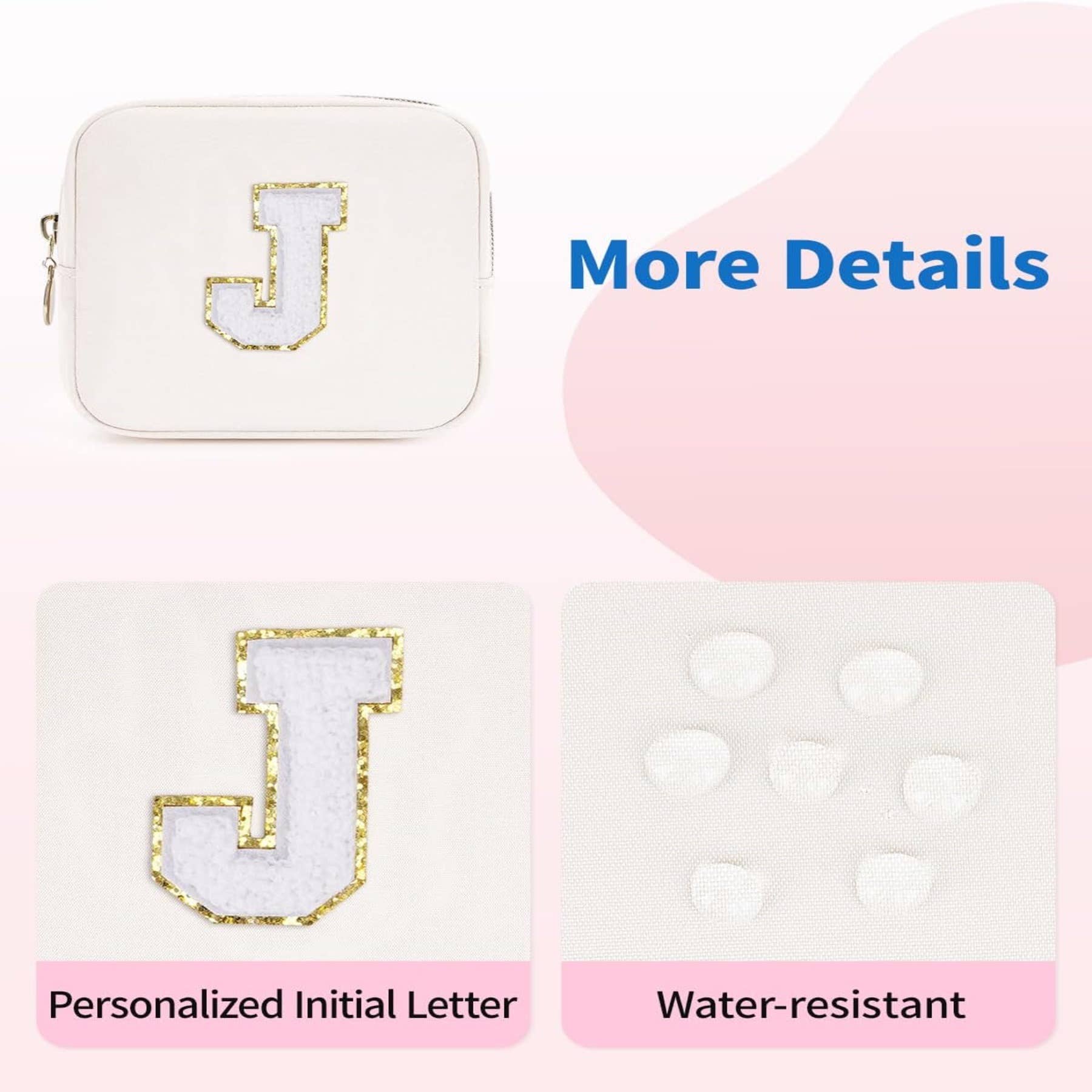 wandf – Großhandel Schmink-/Kosmetiktasche – Personalisierte Monogramm-Tasche Mini Initialen Schminktasche26