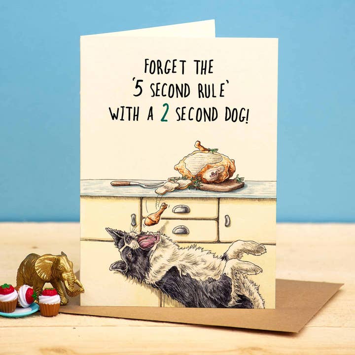 Tarjeta divertida de Five Second Rule, tarjeta para perros para venta al por mayor de Bewilderbeest
