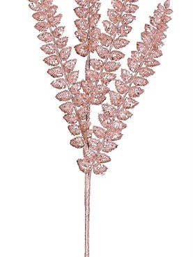 Glitter Button Leaf Fern Spray, 32", Rose for wholesale by Select Artificials, Inc.