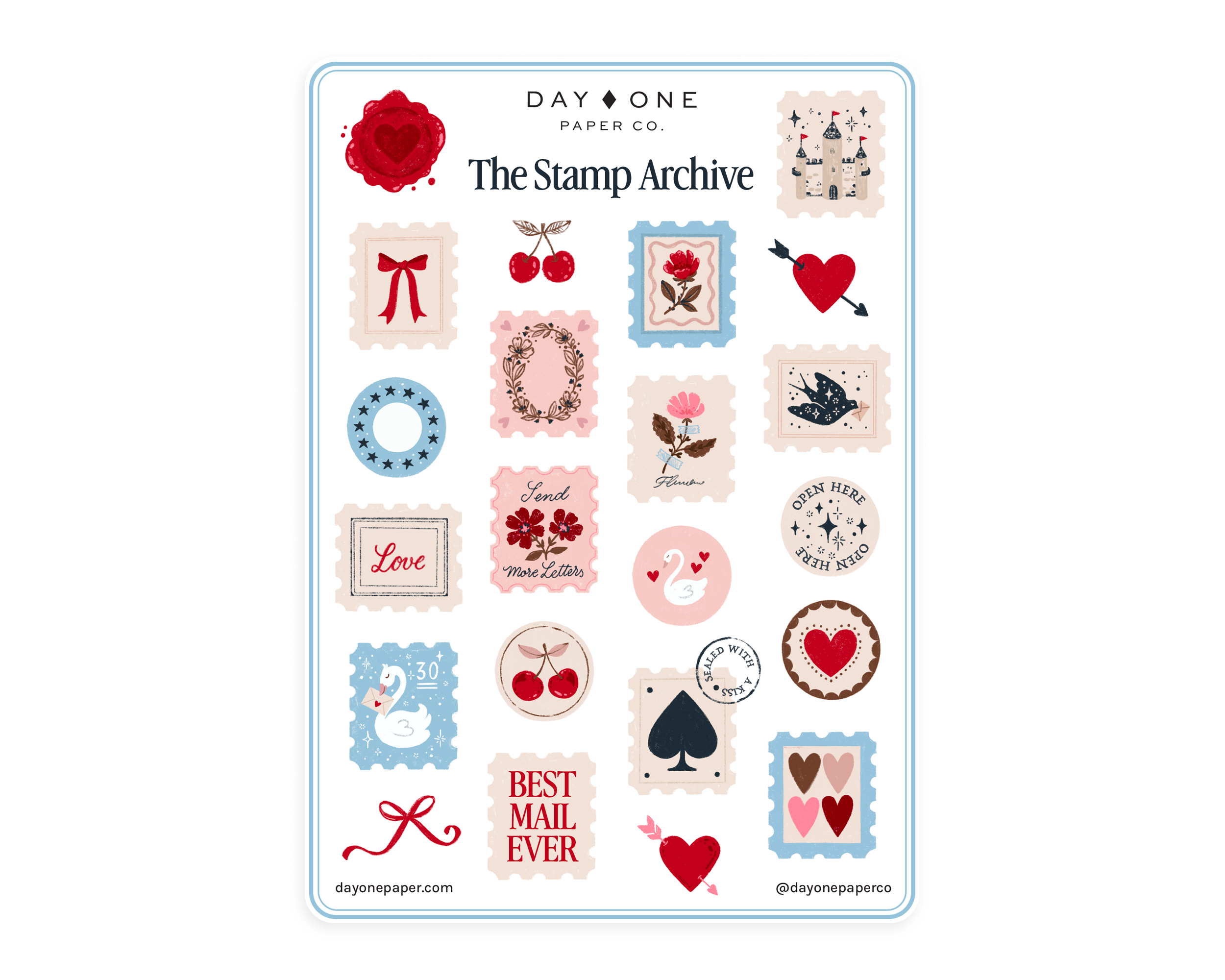 Day One Paper Co. - Wholesale Sticker - The Stamp Archive - Sticker Sheet0