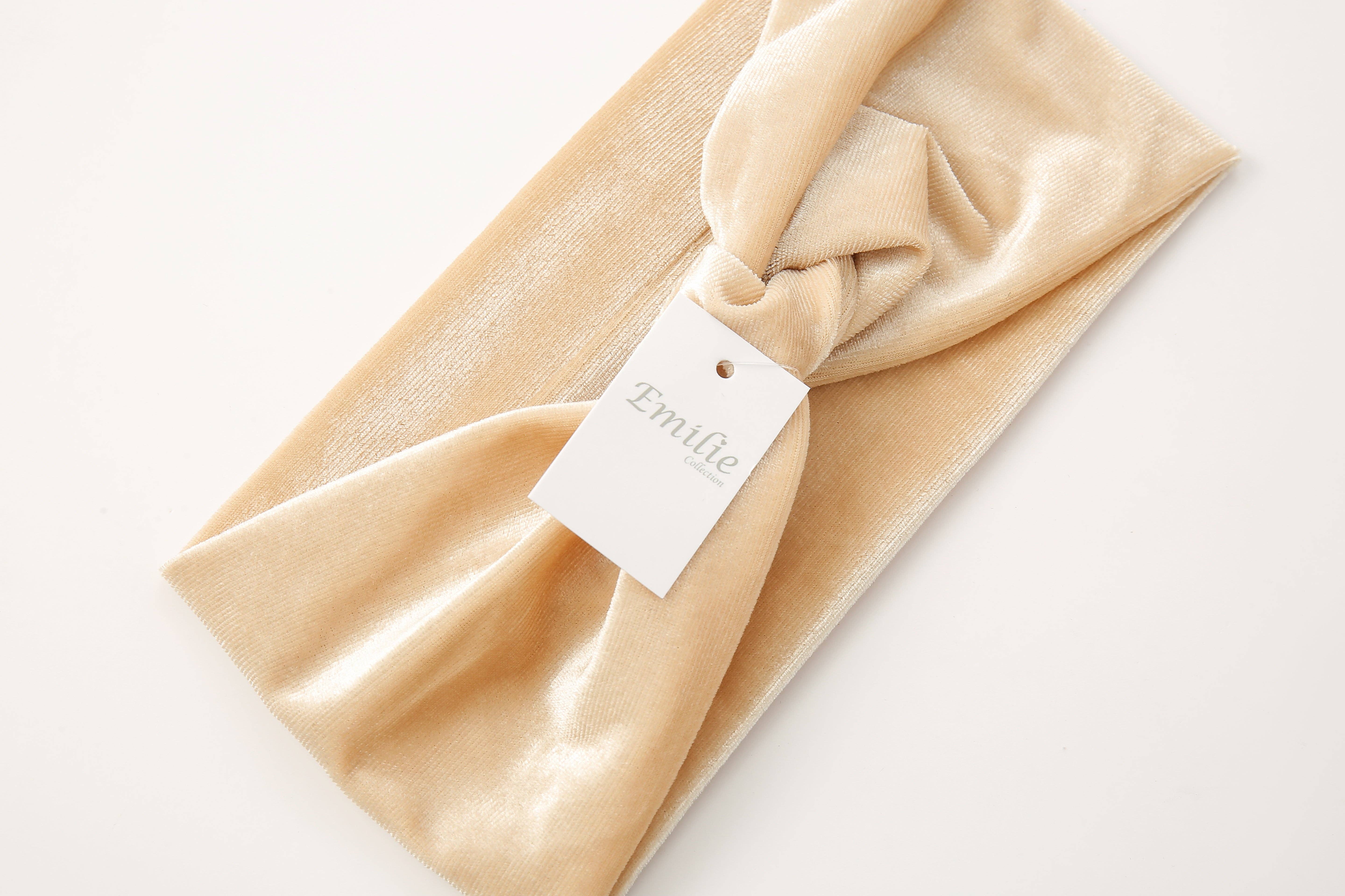 Emilie collection - Wholesale Fashion Headband - Women's - Velvet headband champagne1