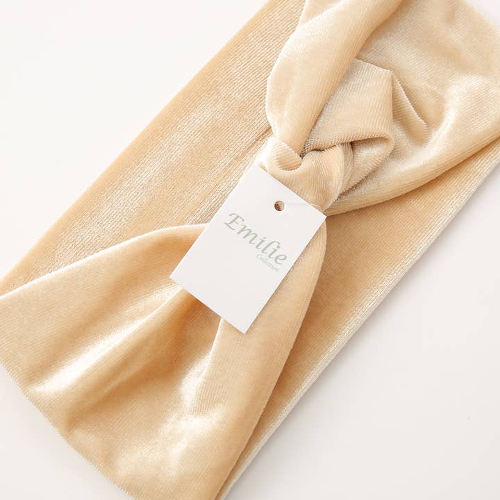 Emilie collection - Wholesale Fashion Headband - Women's - Velvet headband champagne1