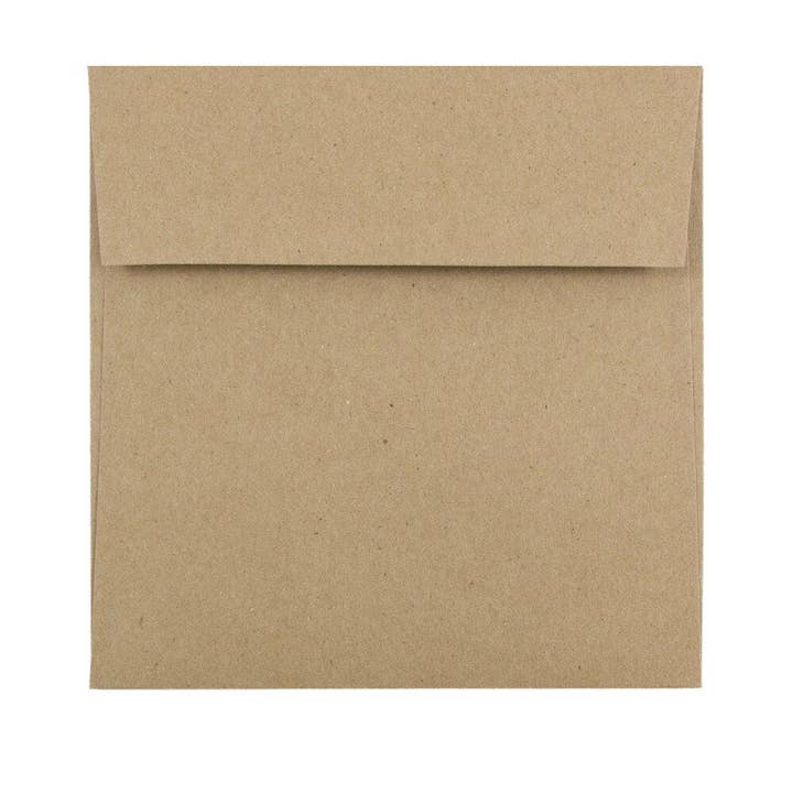 5.5 x 5.5 Square Invitation Envelopes, Brown Kraft, 1000 for wholesale by JAM PAPER