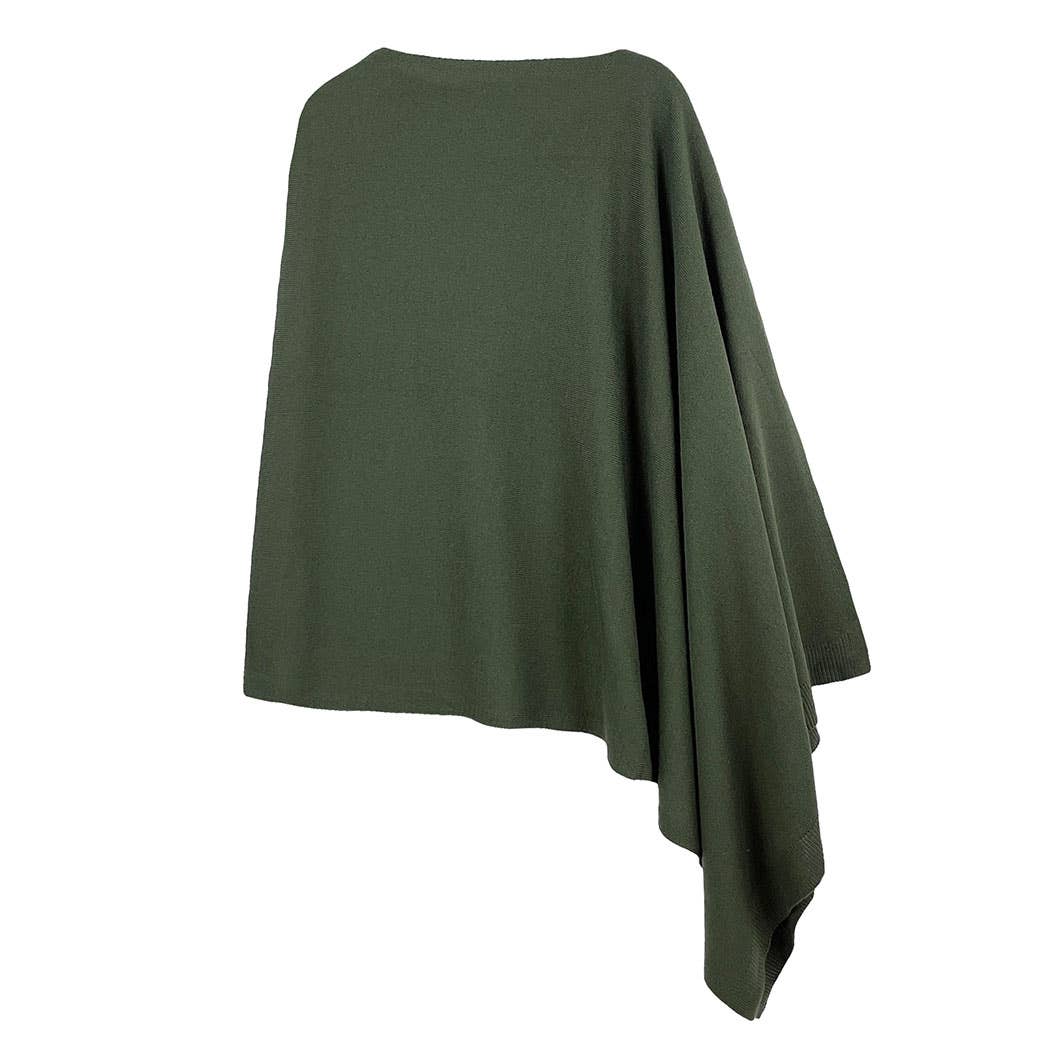 Fashion City – Engroshandel Poncho - Dame – Mørk Tone Solid Diamond Shape Tørklæde Poncho6