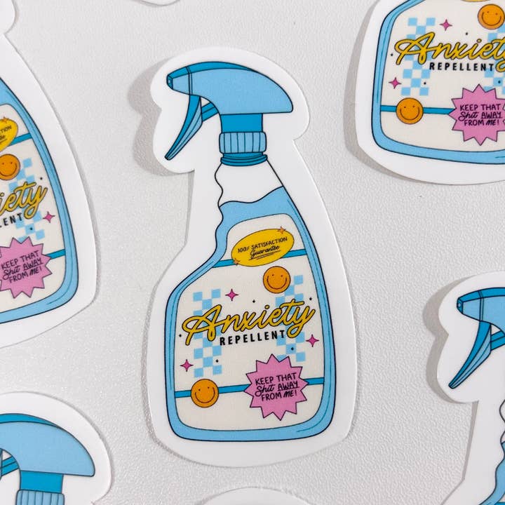 Ångestavvisande - Roliga Mental Health Klistermärken för wholesale av Happyish Brand