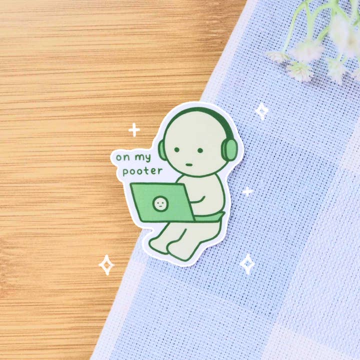 byUme Co. - Wholesale Sticker - Green Guy On My Pooter Sticker