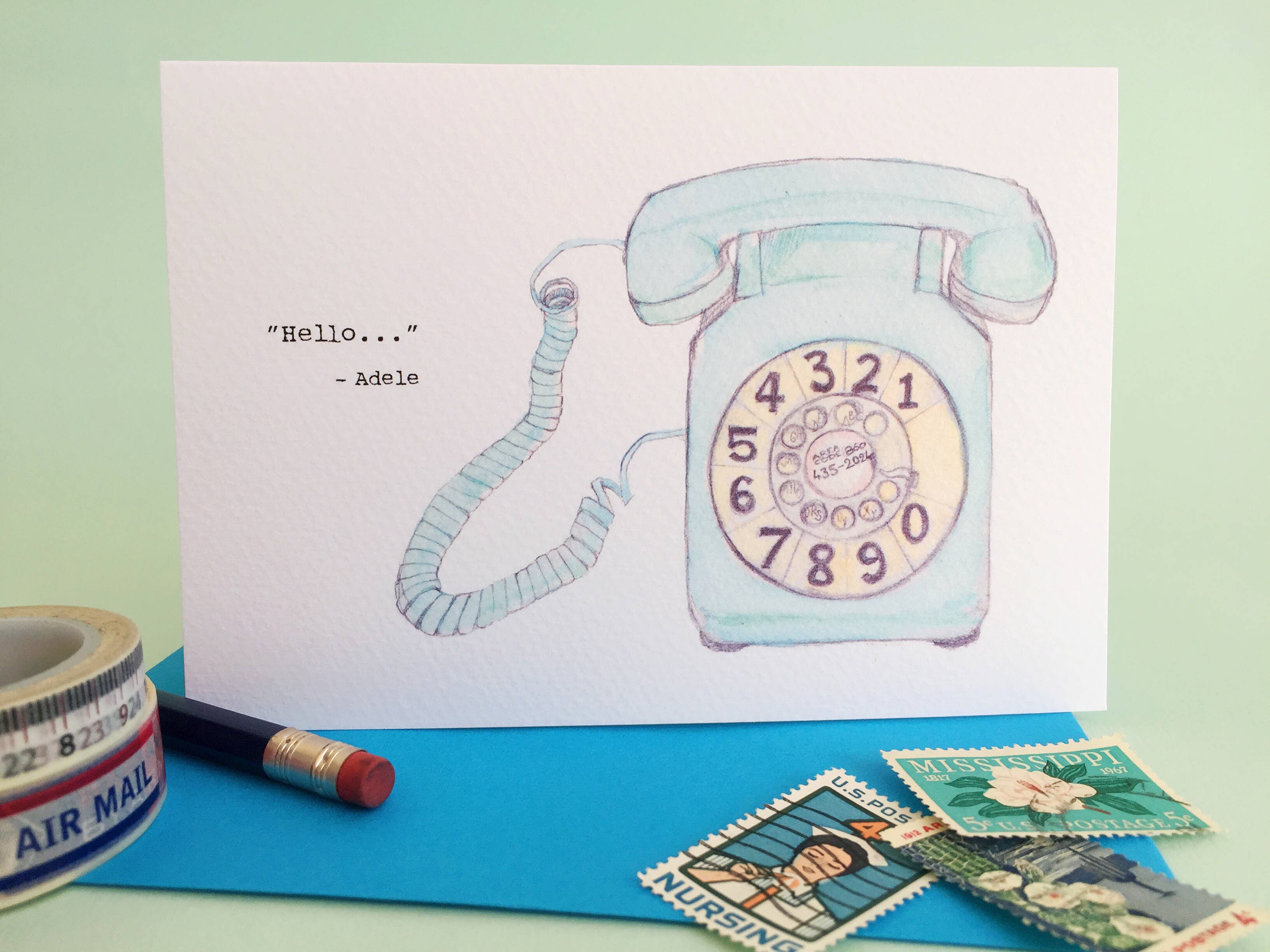 fracas studios. – wholesale Everyday greeting card – "HELLO..." -ADELE Greeting Card0