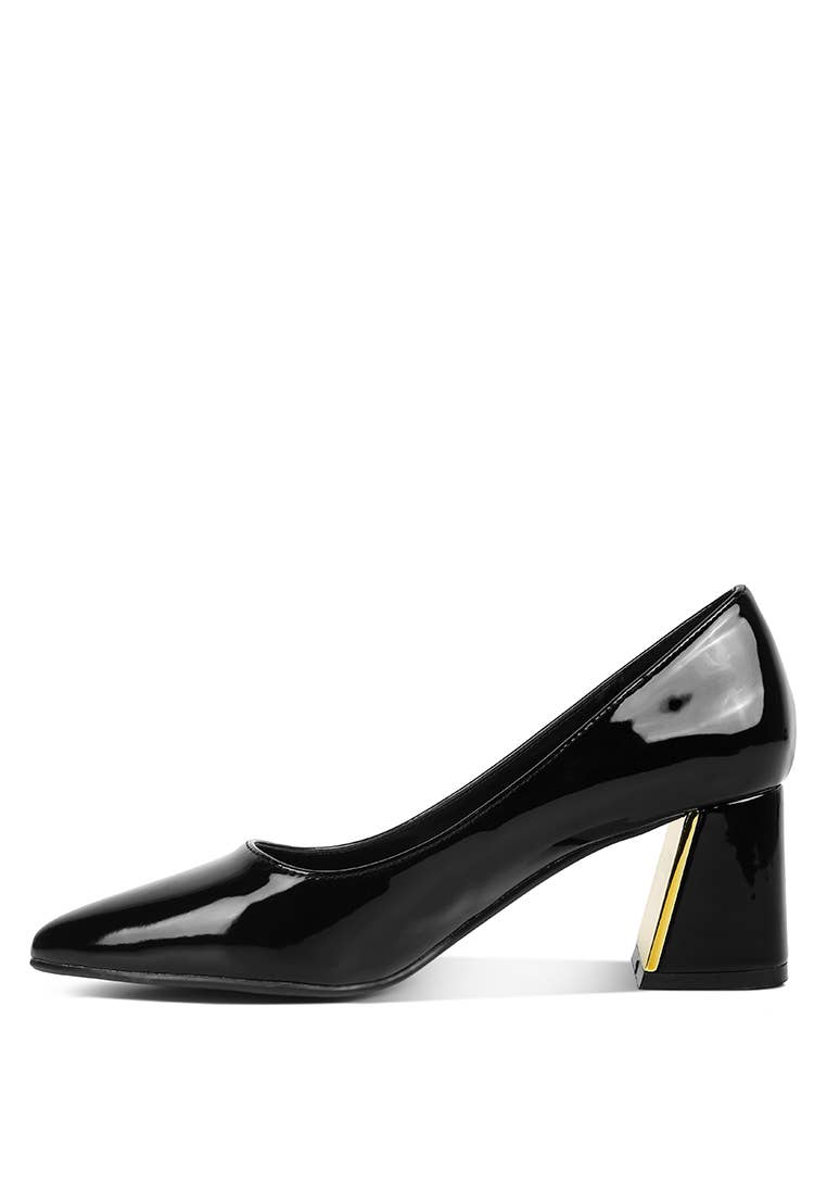 Rag Company – wholesale Low heels – Women′s – Zaila Metallic Accent Block Heel Pumps1