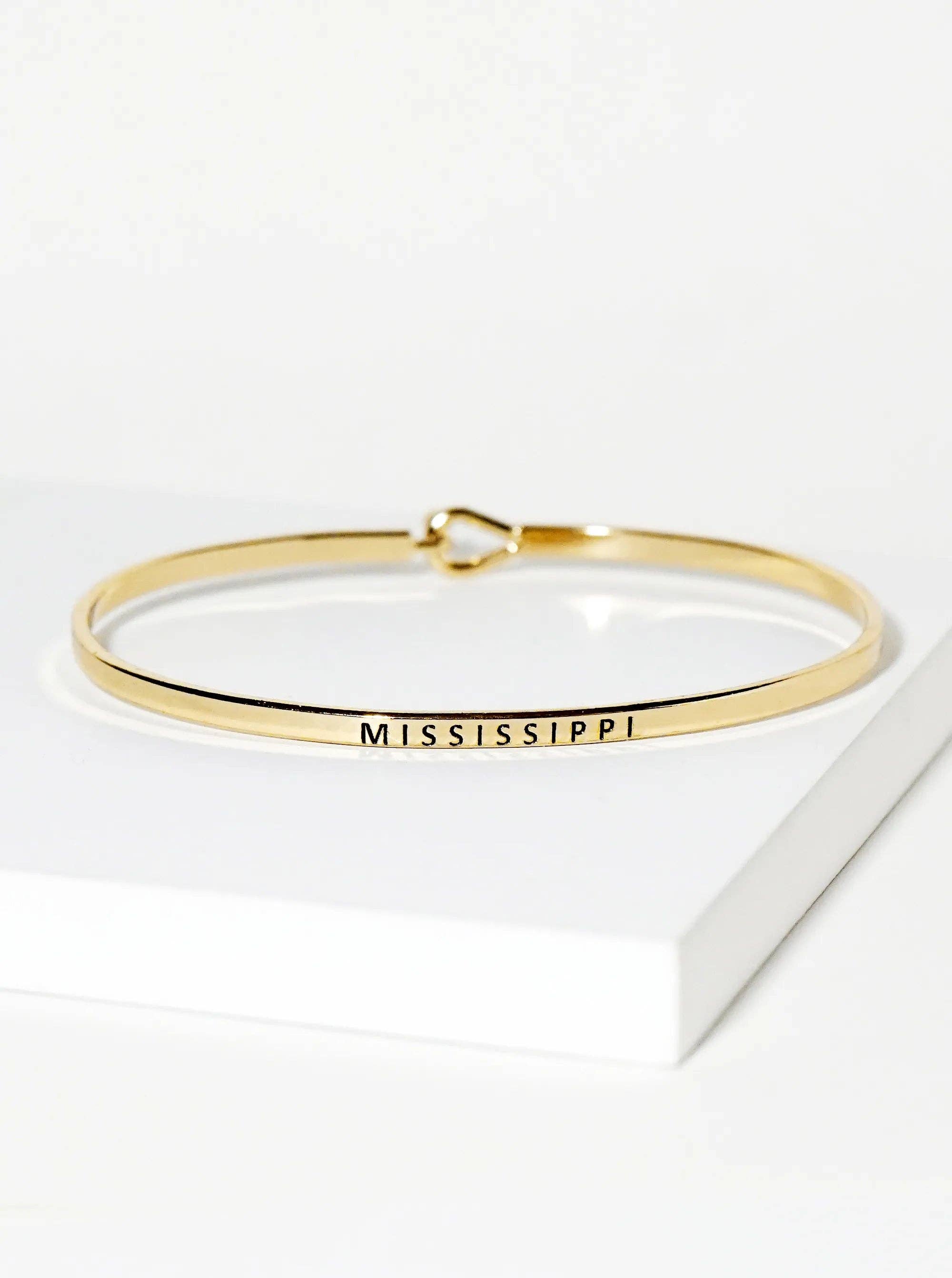 Wild Honey - Wholesale Bangle Bracelet - Mississippi Engraved Inspirational Bangle Bracelet0