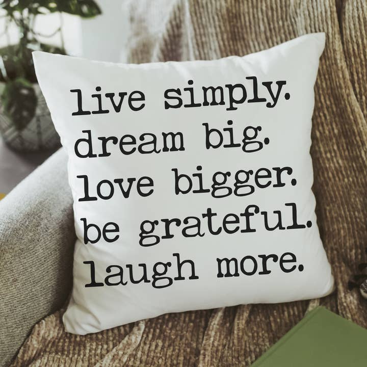 Live simply pillow cover for wholesale by Capable By Design