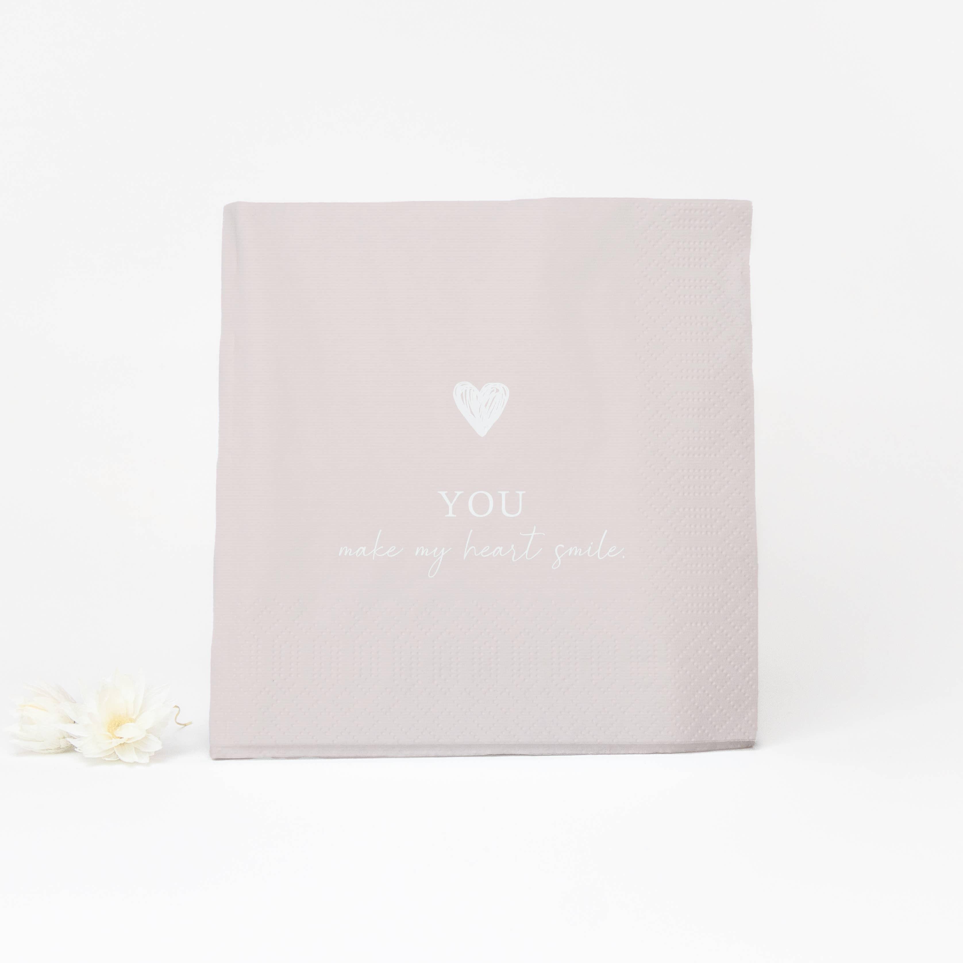 Bake Affair GmbH - Wholesale Dinner & Cloth Napkin - Napkin "You make my heart smile"