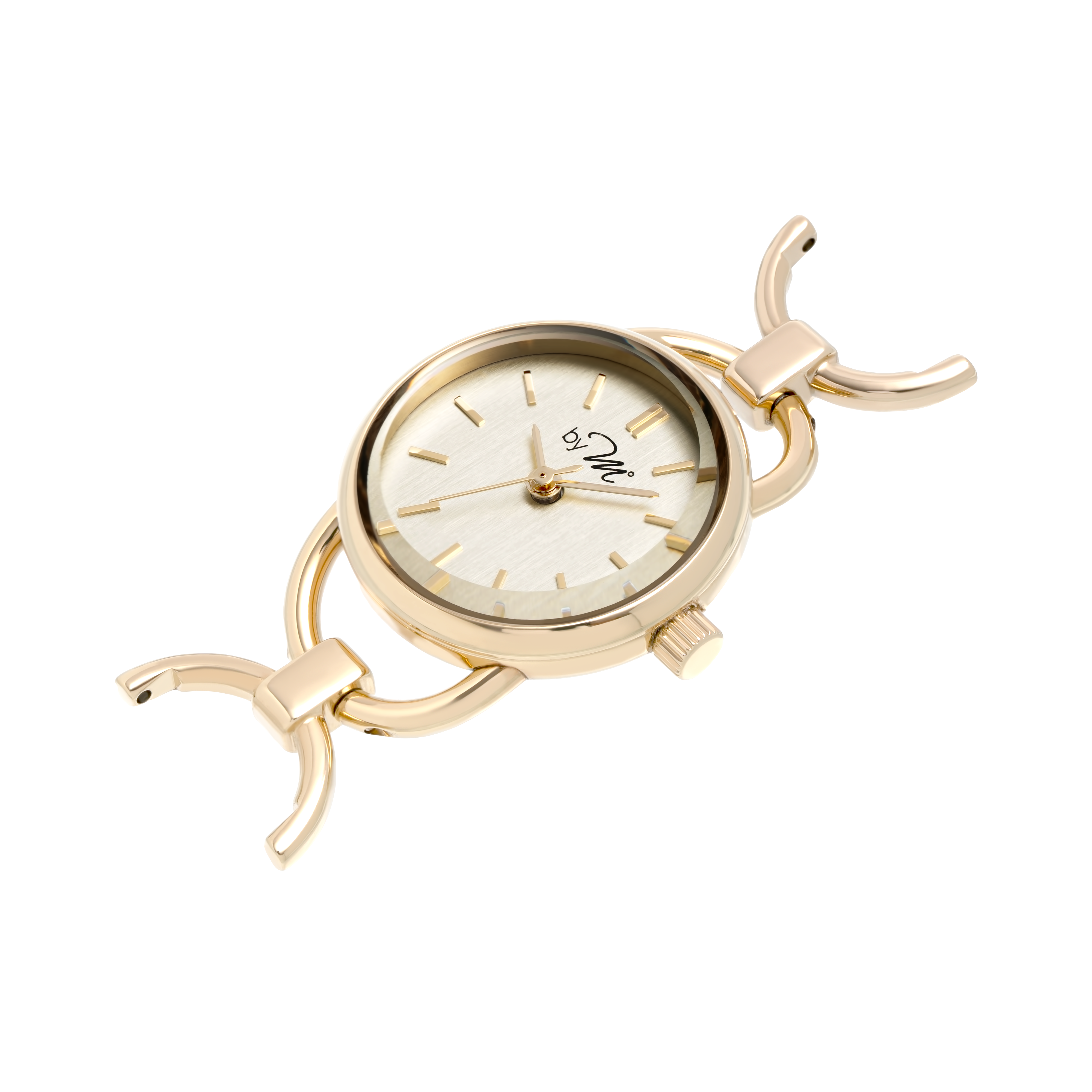 by M degrees – Großhandel Armbanduhr – Damen – 80er-Jahre Vintage-inspirierte Schwarz-Goldene Runde Uhr – Schwarzes Leder8