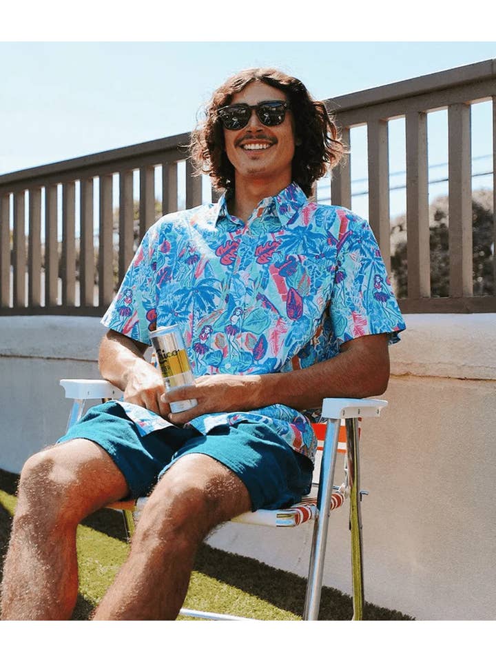 Tipsy Elves – Engroshandel Skjorte med buttondown – Mænd – Island Breeze hawaiiskjorte til mænd - ferieskjorte med knapper1