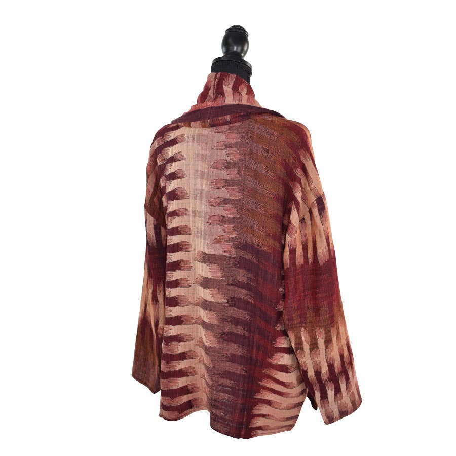 Dupatta Designs - Vente Manteau – femme - Veste-pull ample à fermeture éclair avec écharpe intégrée9