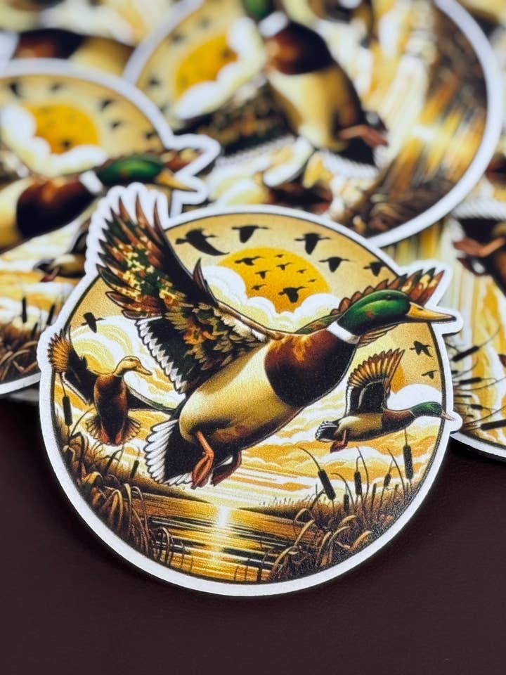 Flying Mallard UV Printed Patches for wholesale by Soda City Hat Co