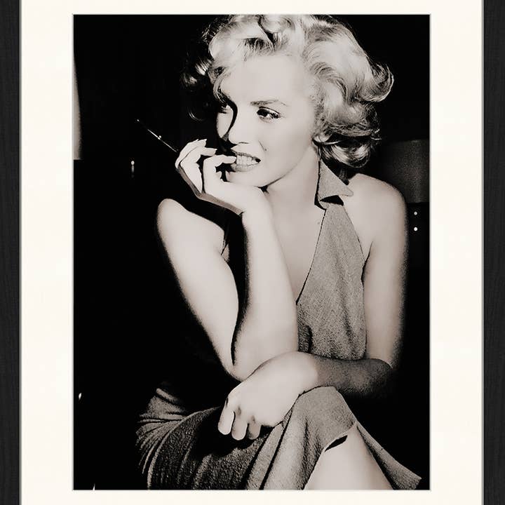 Nero Stampa artistica con immagine di Marilyn Monroe incorniciata in vendita all'ingrosso su Faire4