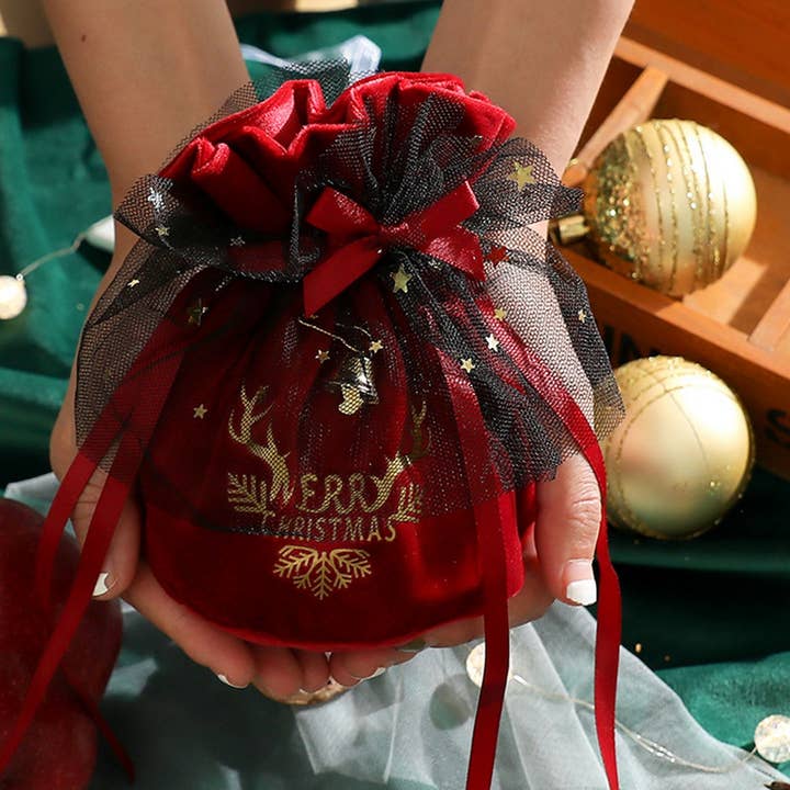 ACCITY - Wholesale Gift Bag - Christmas Velvet Apple Pouch Gift Bag Tote_CWMM105732