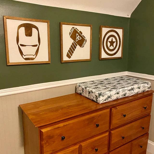 Nail and Hook Laser Cut Home Decor - Wholesale Sign - Superhero Wall Art  | 11x11 inch Wood Sign11