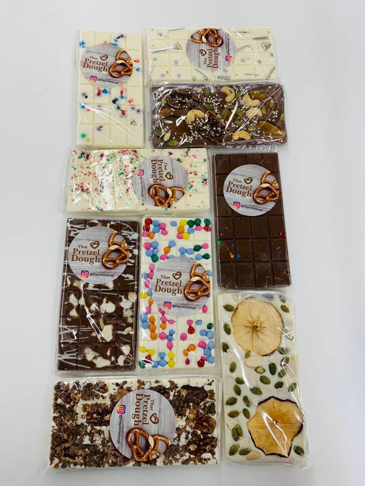 Handgemaakte Belgische chocoladereep voor wholesale door That Pretzel Dough