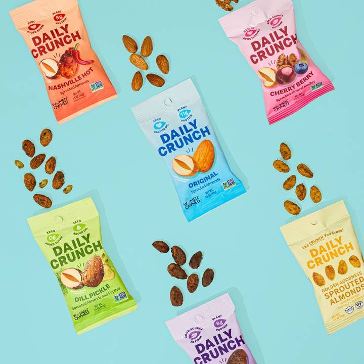 Daily Crunch - Wholesale Nuts - Nashville Hot Sprouted Almonds, 1.5oz Single Serve7