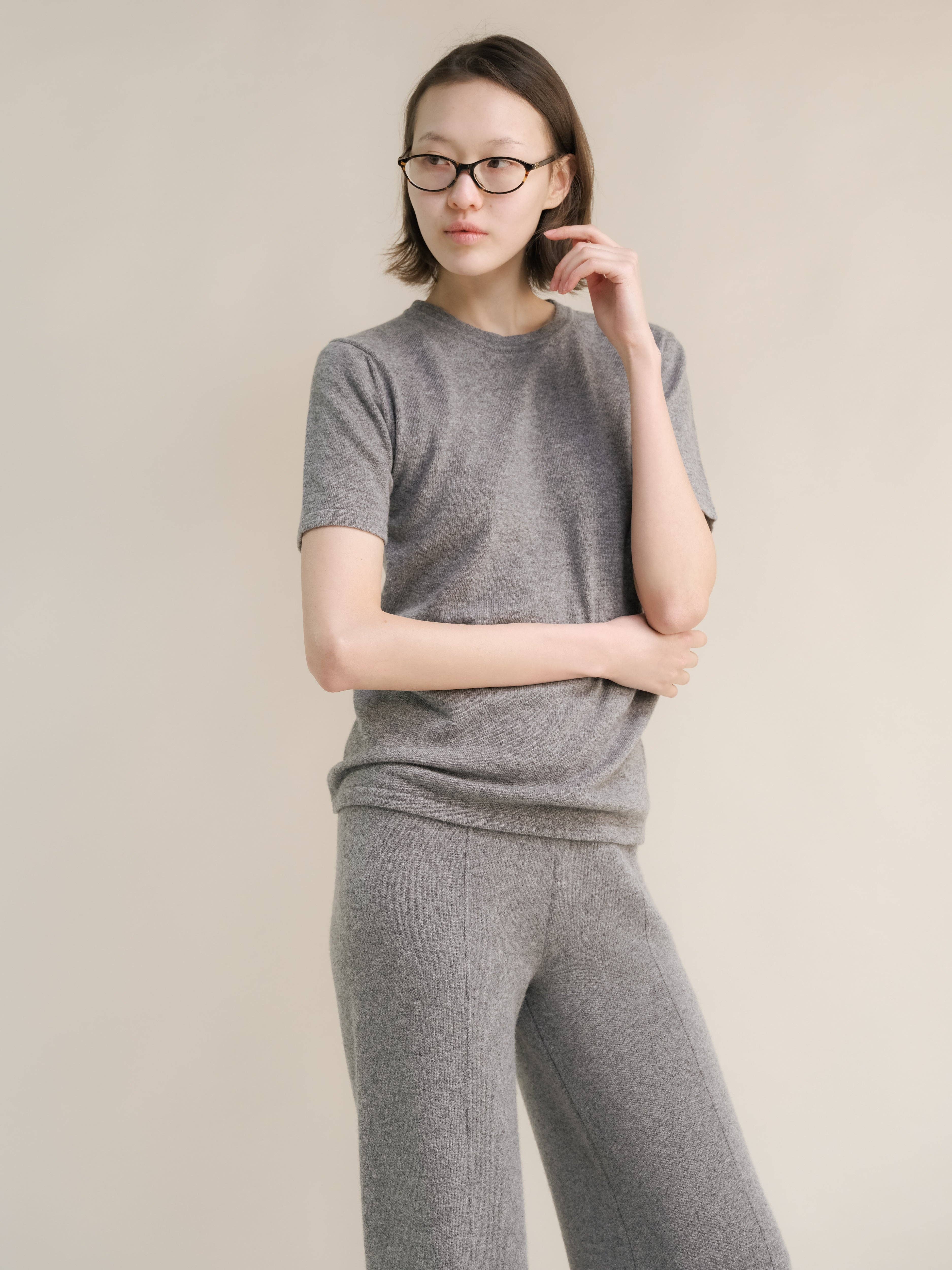 Steel Grey Cahsmere Mix T-Shirt for wholesale on Faire1