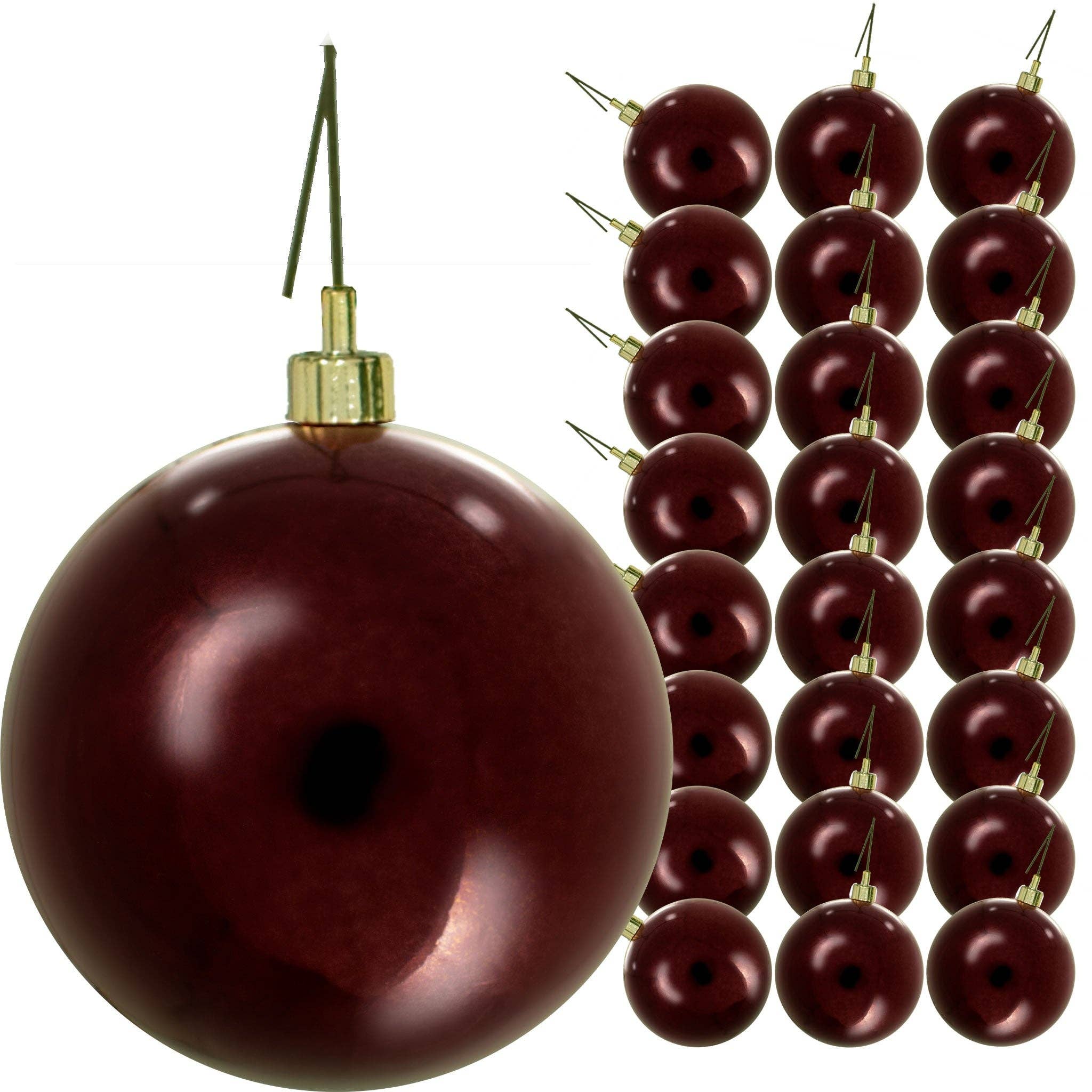 Lee Display - Wholesale Ornament Set - Dark Red Burgundy Ball Ornaments0