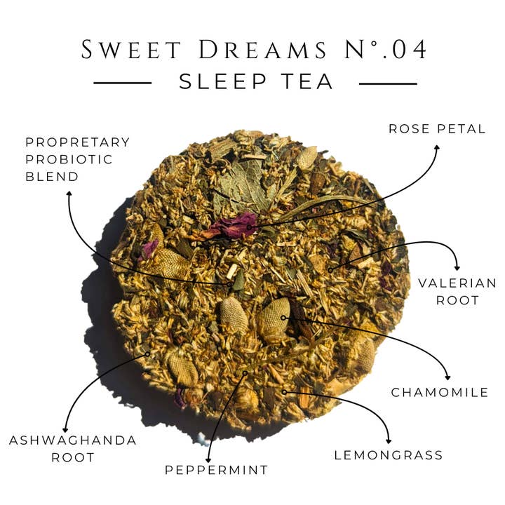 Sweet Dreams No. 04 – Calming Probiotic Herbal Tea Discs for wholesale by iLOLA Tea