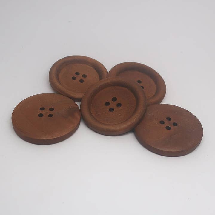 WelcomeYarn - Wholesale Sewing Button/Snap - Solid Wood Button 35mm Pack5x2