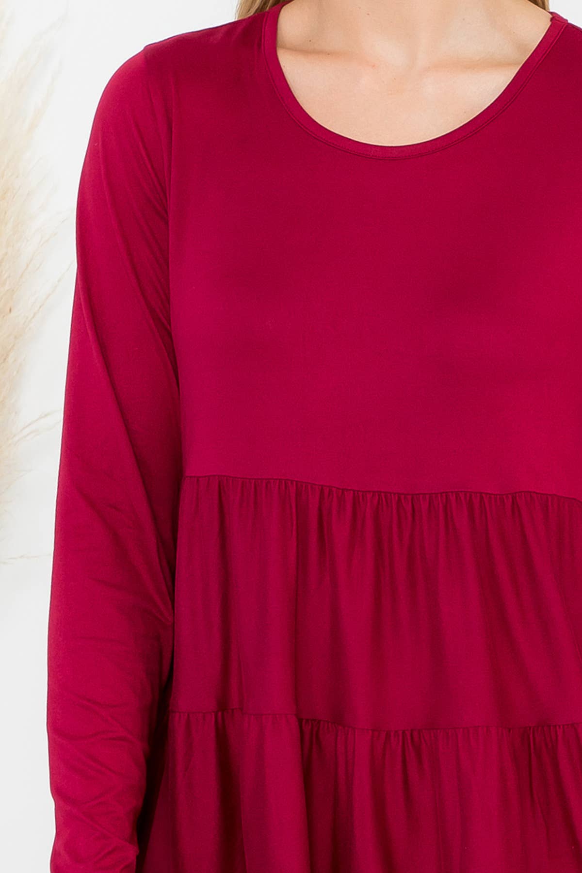 You & Me - Wholesale Tuniek - Dames - YMT20005V-STEVIGE GELAAGDE TOP MET LANGE MOUWEN29