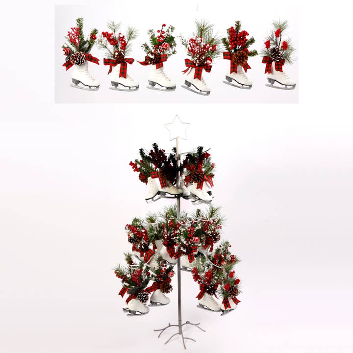 The Gerson Companies - Wholesale Christmas Decoration - Promos 9"H Holiday Skate w/ PVC Accent and 43"H Metal Displa2