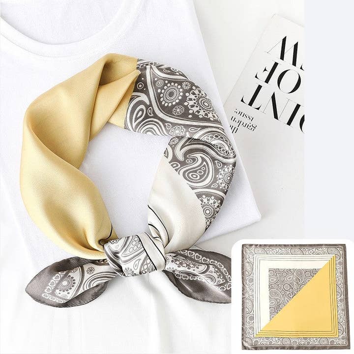 Bufanda vintage de imitación de seda cuadrada estampada a doble cara para venta al por mayor de ShieldChic