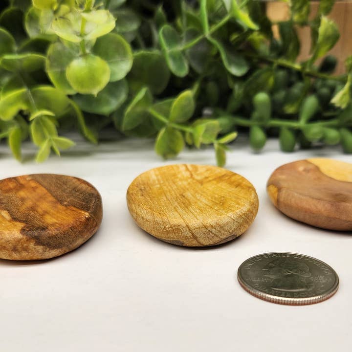 Meraki Gemstones - Wholesale Spiritual Stone/Crystal - Palo Santo Worry Stone, Worry Wood, Thumb Stone 5 Pack