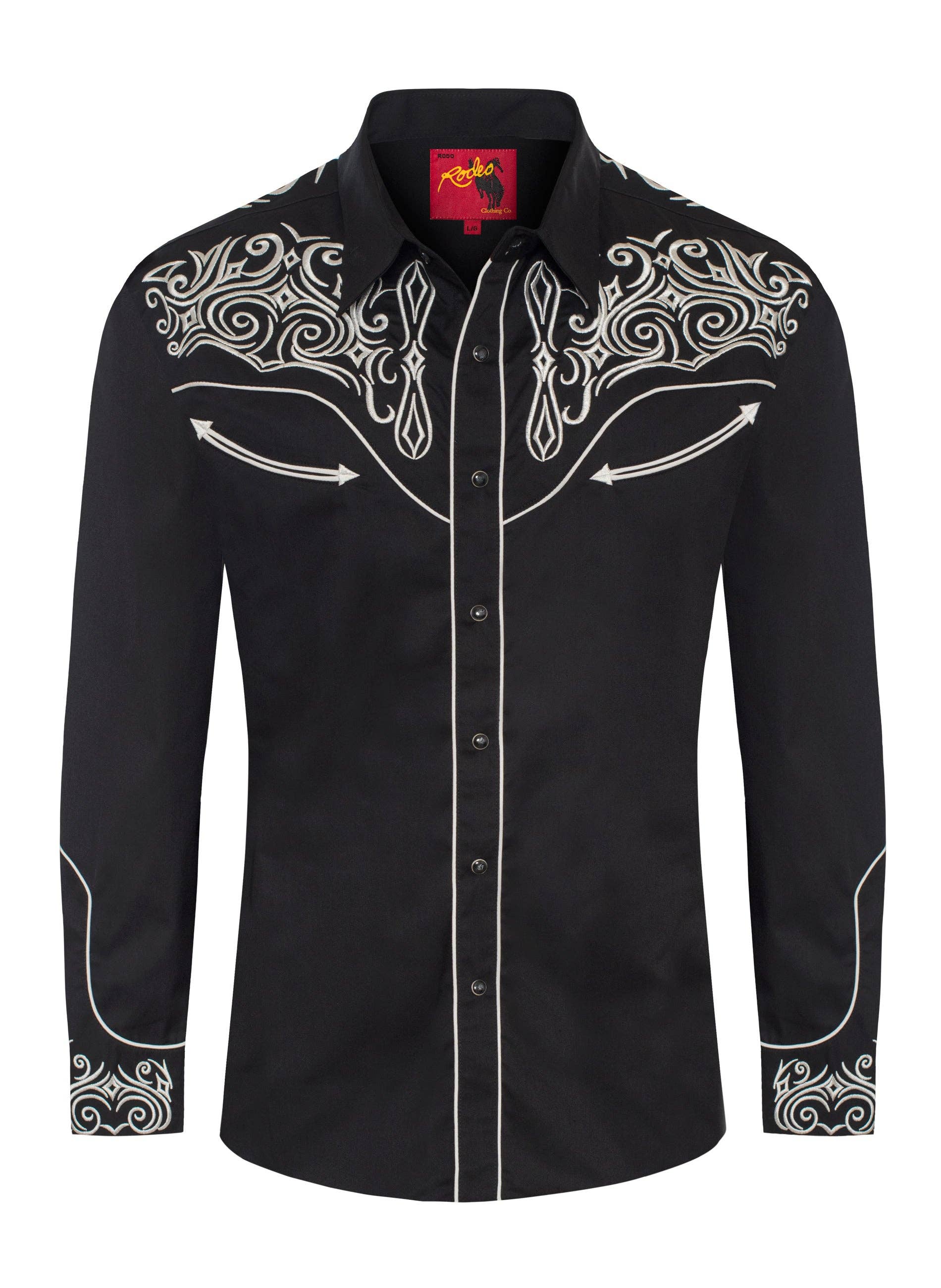 Rodeo Clothing - Vente Chemise à col boutonné – homme - Chemise d'homme western cowboy brodée -PS500L-EC-5490