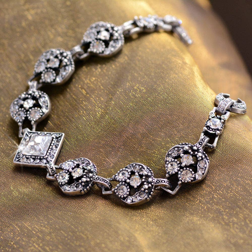Sweet Romance Jewelry - Wholesale Link & Chain Bracelet - Vintage Midcentury Aurora Glamour Bracelet   BR5553