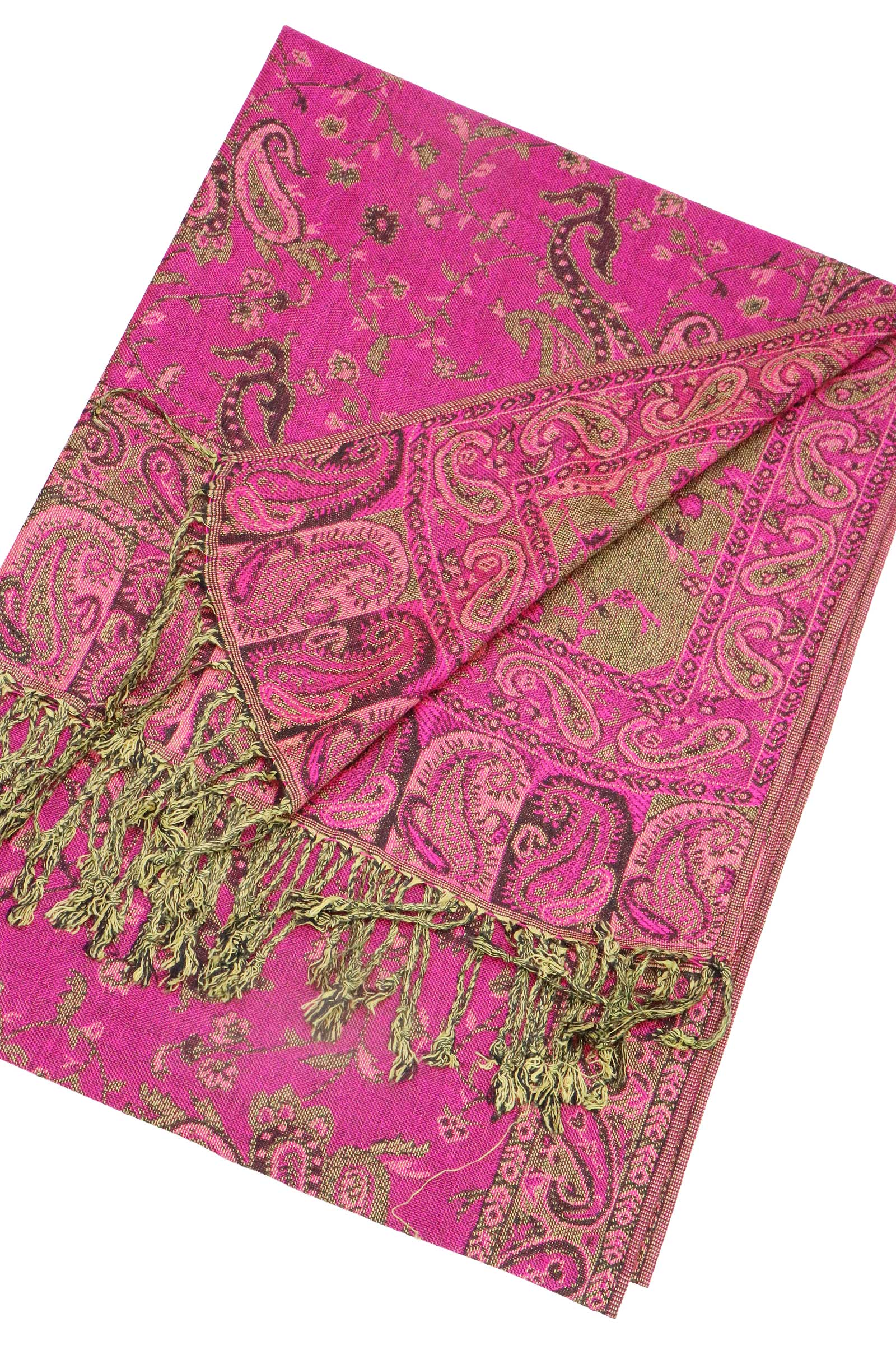 Sortiert Paisley-Blumen-Garten Pashmina-Schal mit Twist-Quasten für den Großhandel auf Faire9