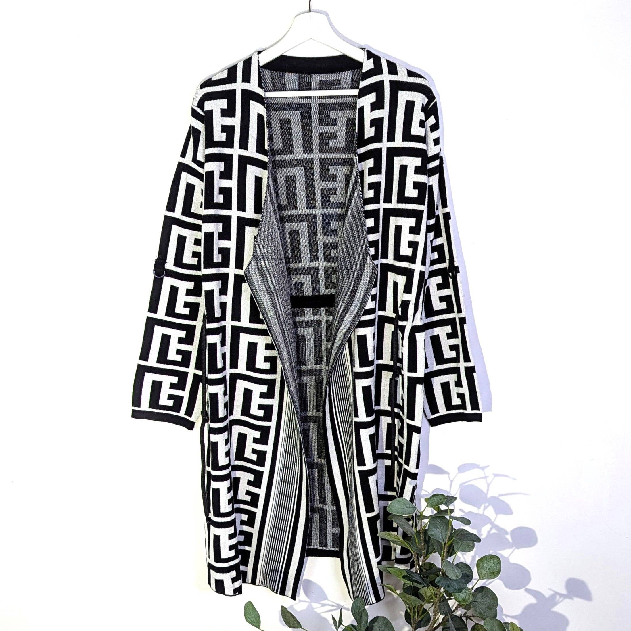 Tempest Designs – wholesale Coat – Women’s – Luxe 'Fendi' style design coatigan with drawstring feature on waist0