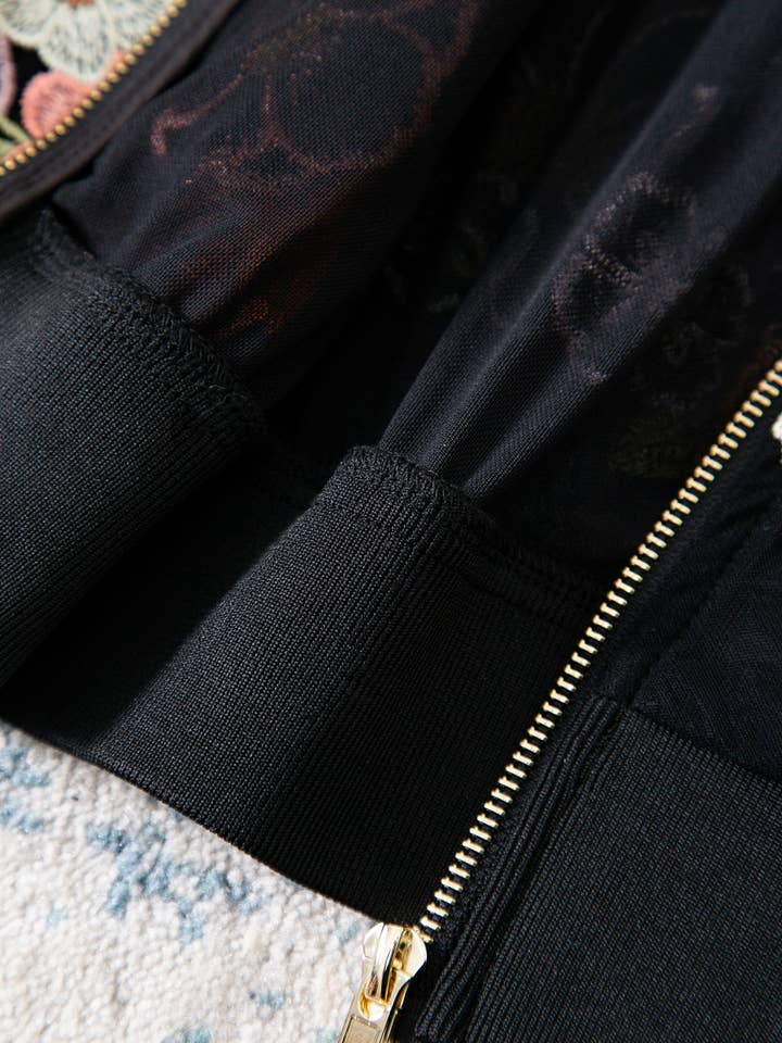 Color as pictures JK191Y Handmade Beaded Floral Embellished Rhinestone Jacket for wholesale on Faire11