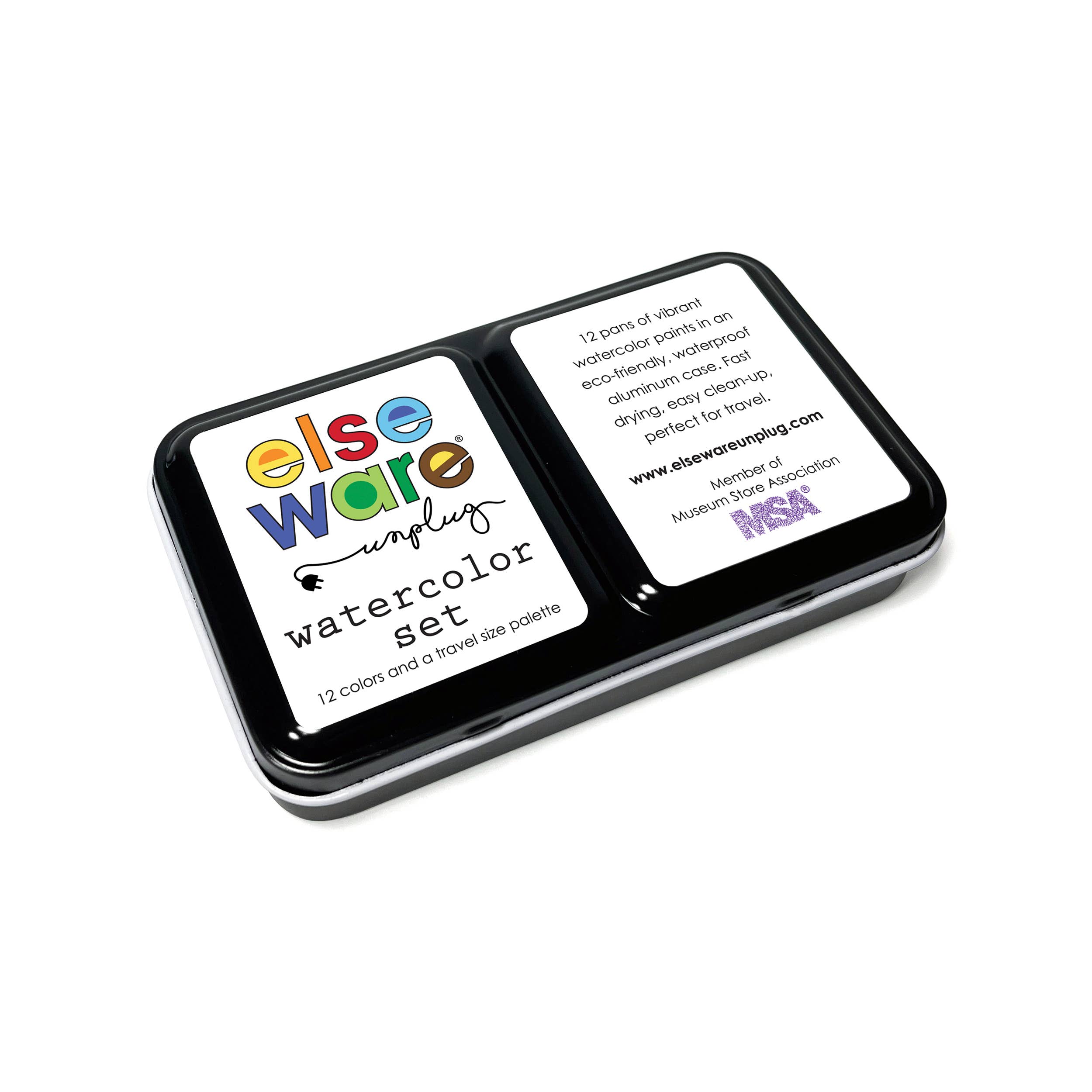 elseware unplug / eco-kids - Wholesale Watercolor Paint - Watercolor Set - Travel-Friendly Metal Palette - 12 Colors0