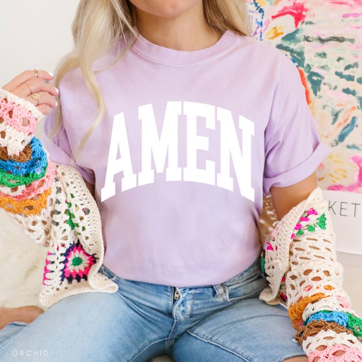 Maglietta Grafica Carina Cristiana Amen per la vendita all'ingrosso da parte di Faith & Life Christian Brands