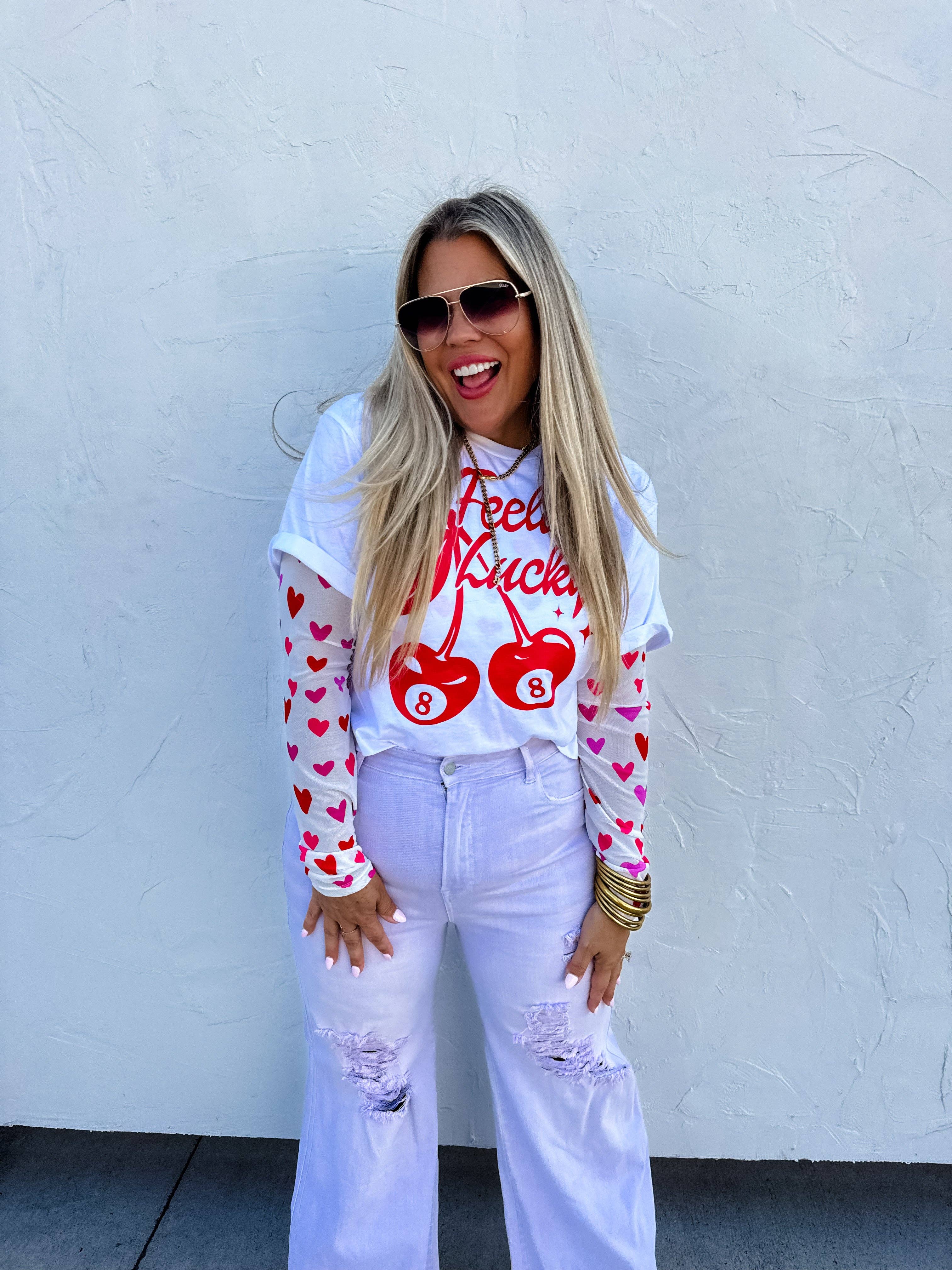 BLAKELEY - Wholesale Knit Top - Women's - VALENTINES DRESS IT UP MESH TOPS1