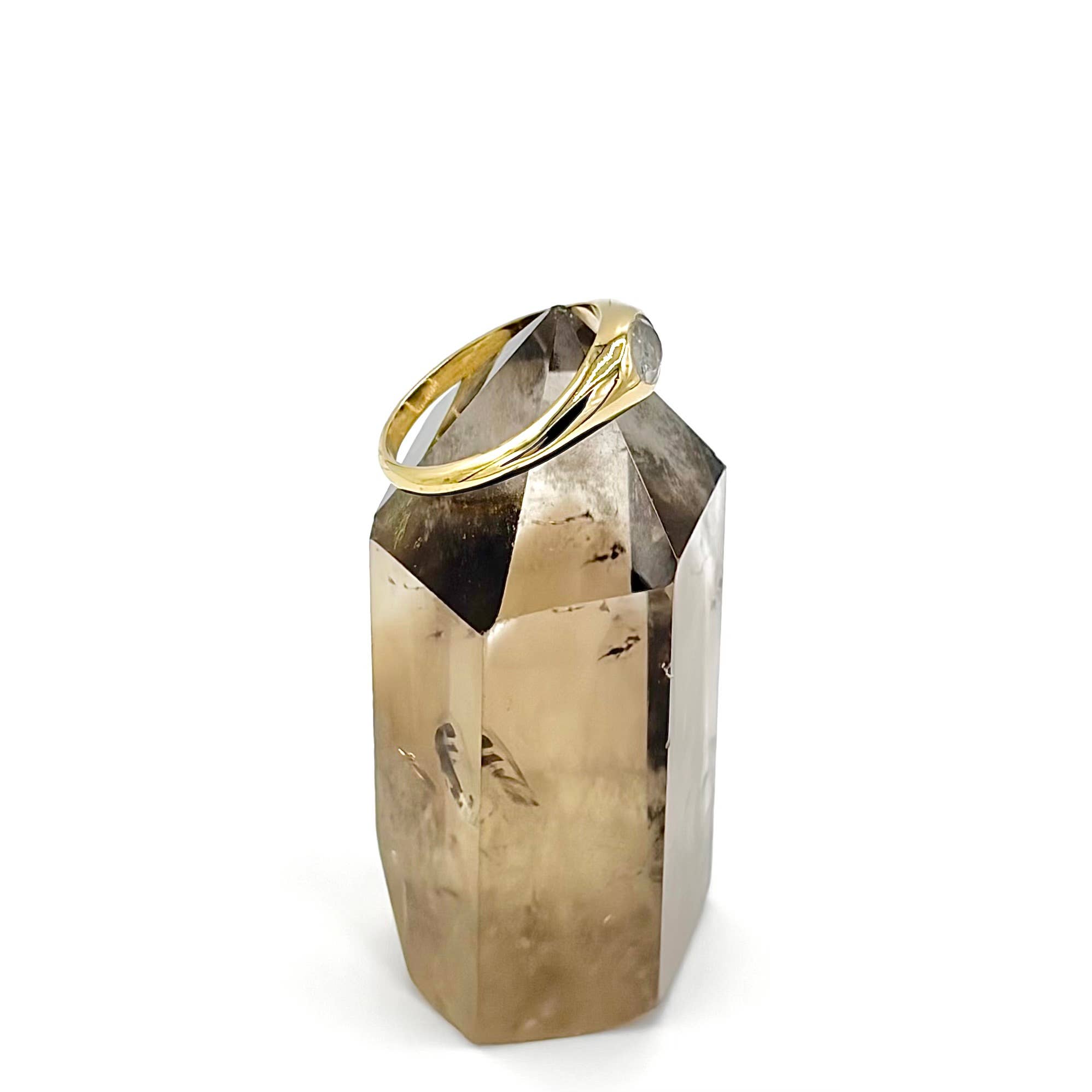 Baizaar - Wholesale Ring met een steen/solitaire ring - Eenvoudige Messing Maansteen Zegelring2