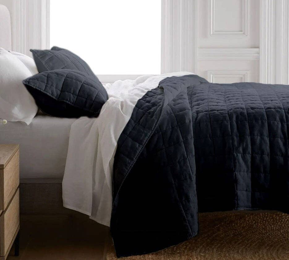 The Tangerine Store - Wholesale Bedding Set - Box stitch - Linen Cotton Quilt Sets51