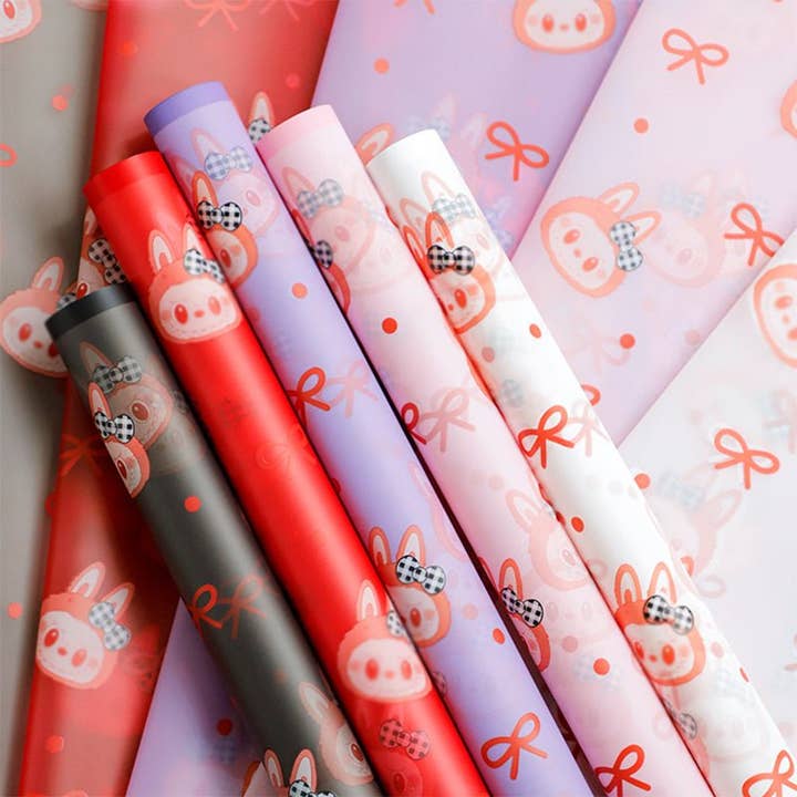 Cartoon Rabbit Inspired Flower Wrapping Paper for wholesale by Elegant Design Supply