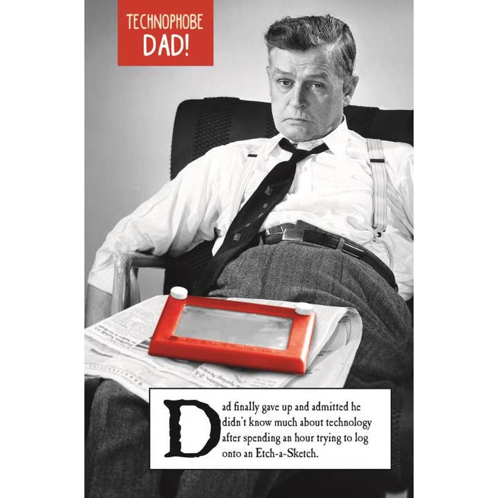 Verwandelter Papa-Mann mit Etch und Sketch für den Großhandel von EMOTIONAL RESCUE