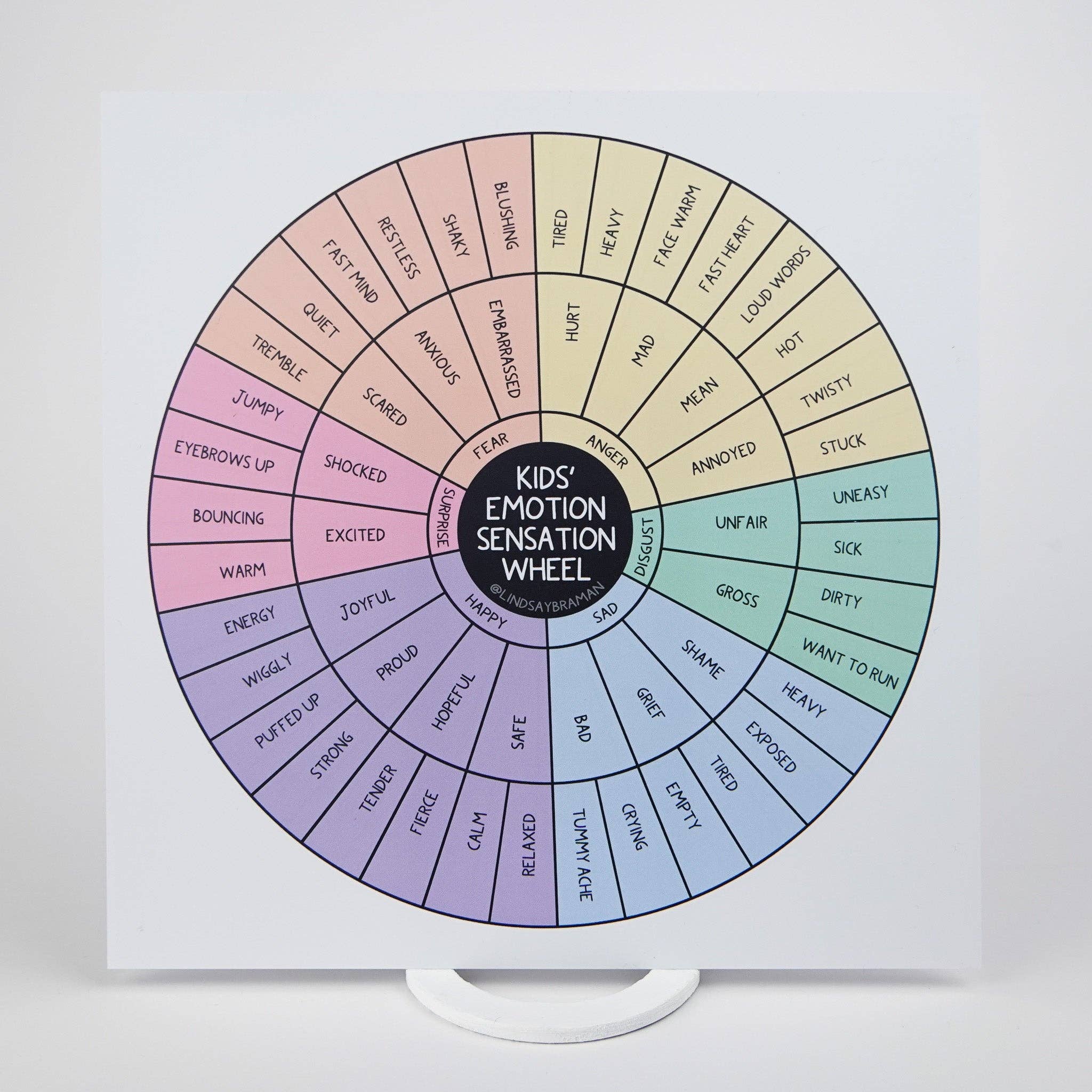 Lindsay Braman Studios - Wholesale Fidget Toy - Kids - Two-Sided Fidget-Proof Kids' Emotion Sensation Wheel | Extra Durable and Waterproof1