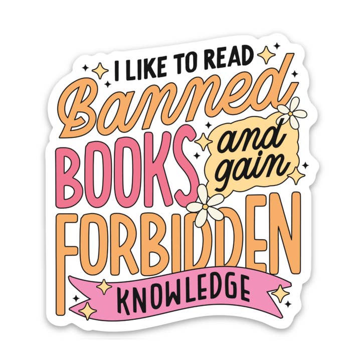 Livres interdits et savoir interdit | Autocollant résistant aux intempéries pour la vente par Eleven